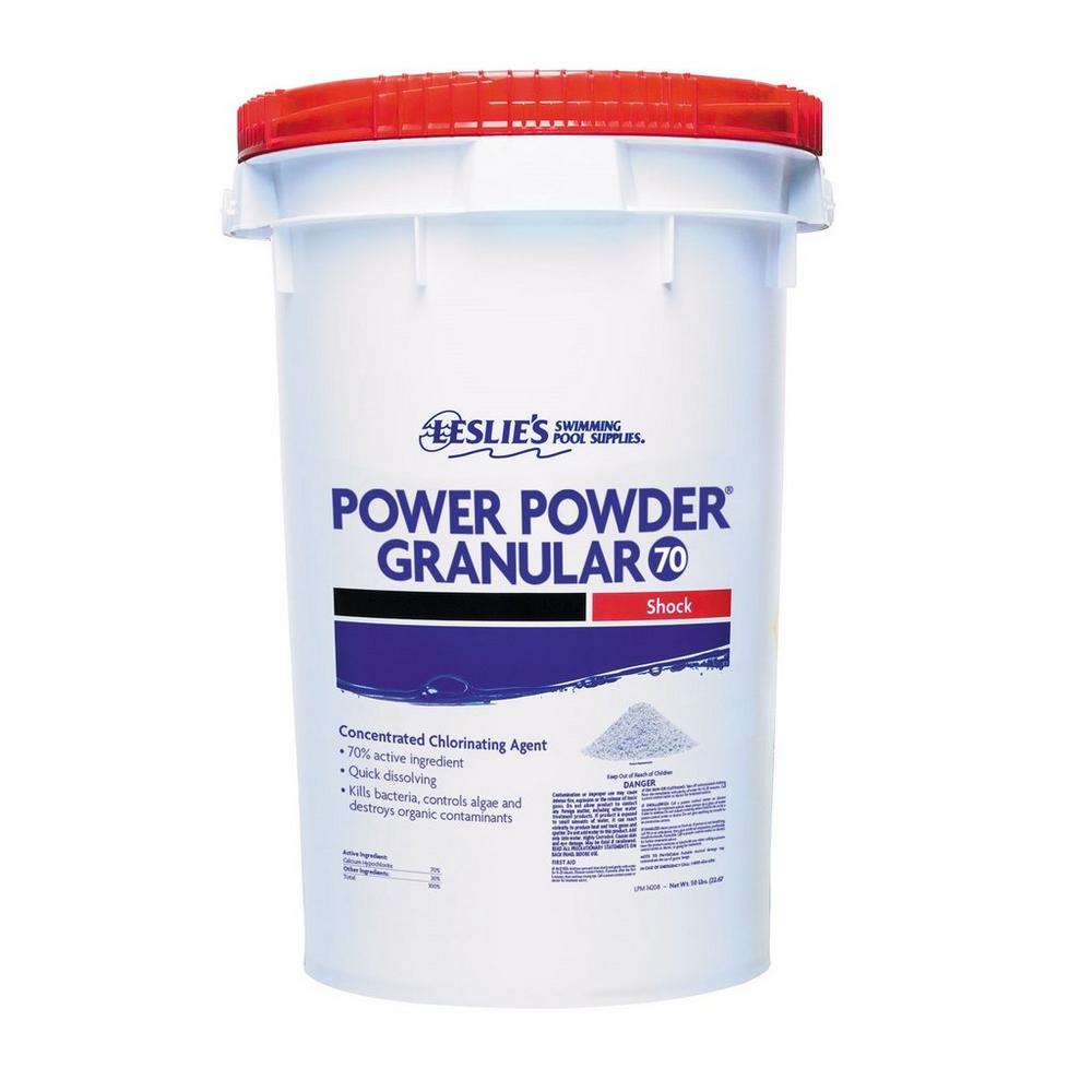 Leslie's - Power Powder Granular 70% Calcium Hypochlorite Pool Shock - 50 lbs.