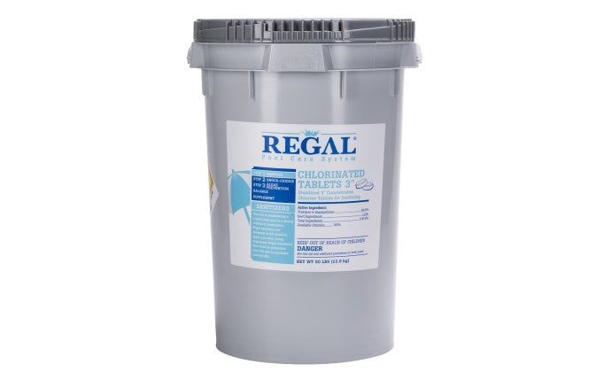 REGAL CHEMICALS 50 lb 3" Chlorinated Tablets Unwrapped Pail