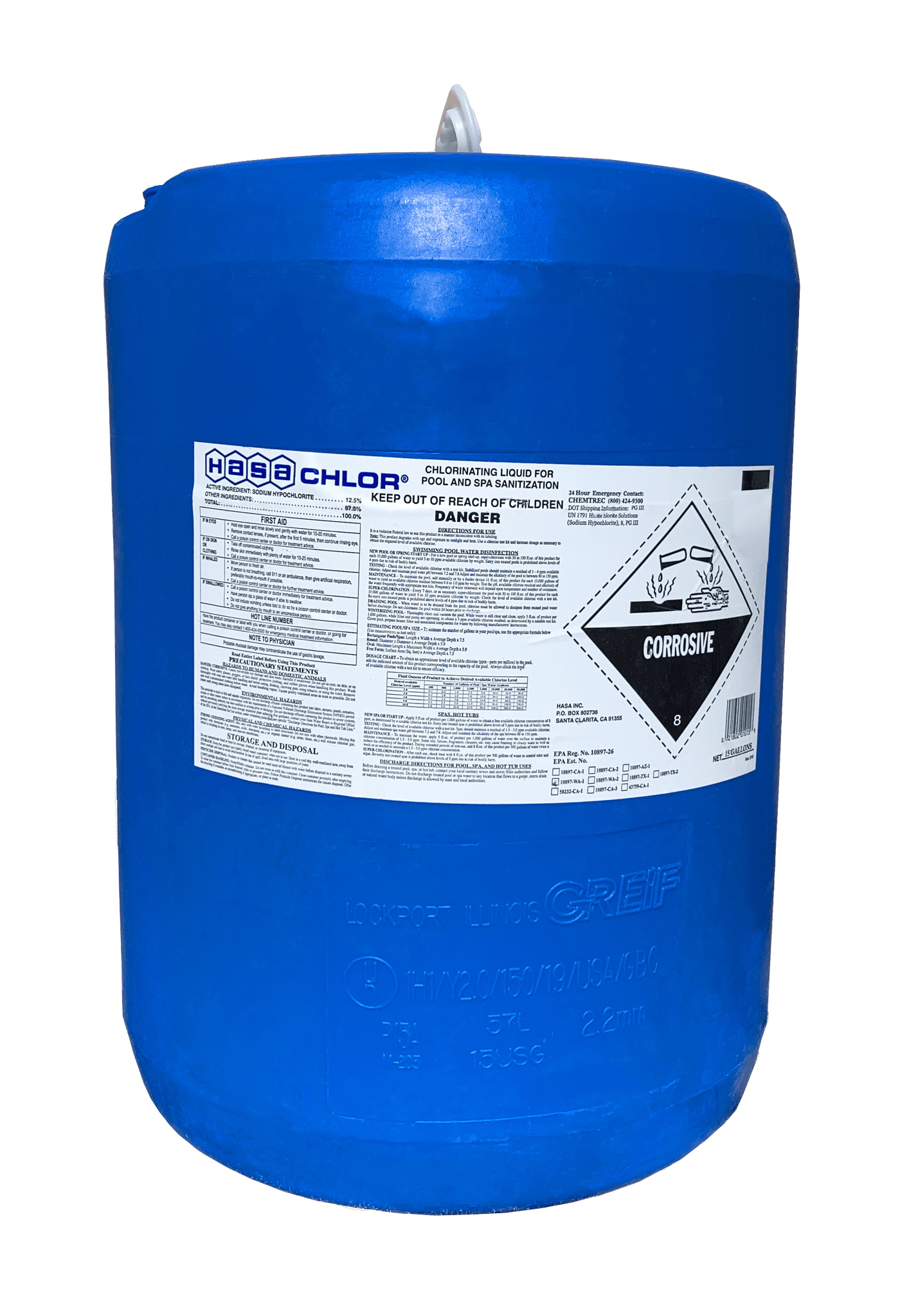 Liquid Chlorine 15 Gallon