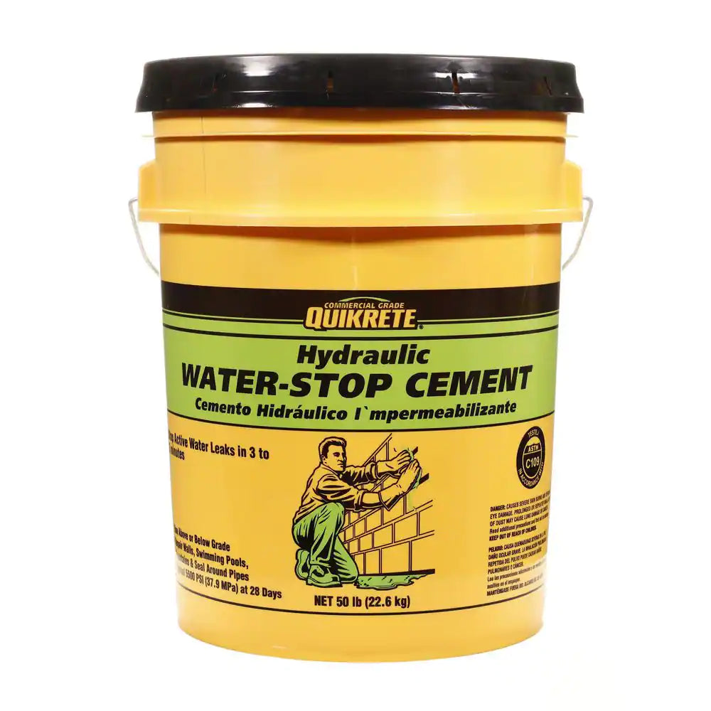 QUIKRETE Hydraulic Water-Stop Cement 50lb Pail